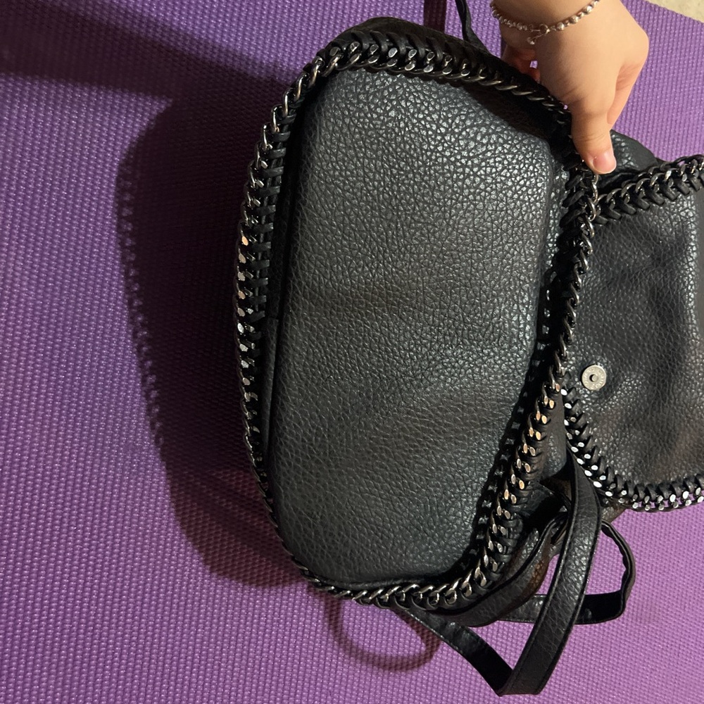 Expression Nyc Black Leather Drawstring Backpack - image 5